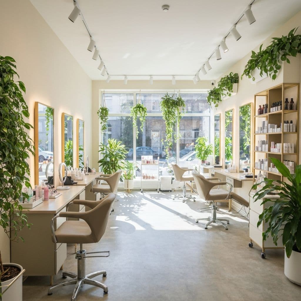 植物のある美容室
